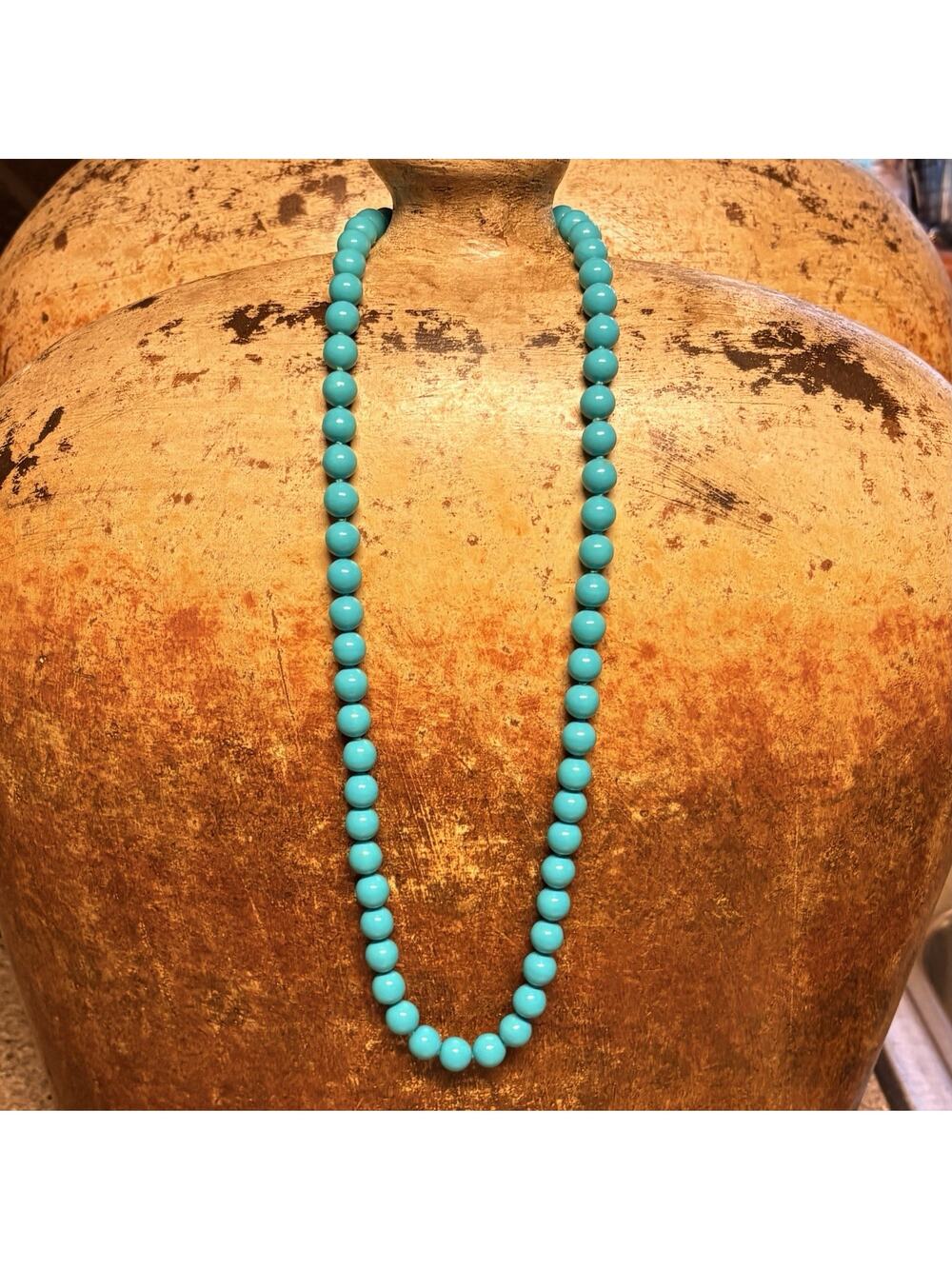 Costume Blue Beaded Necklace Made in Japan 24.5 Inch